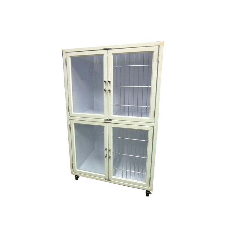 2段HOTEL犬舎 HW-800G-2 仕切り付き ホワイト扉