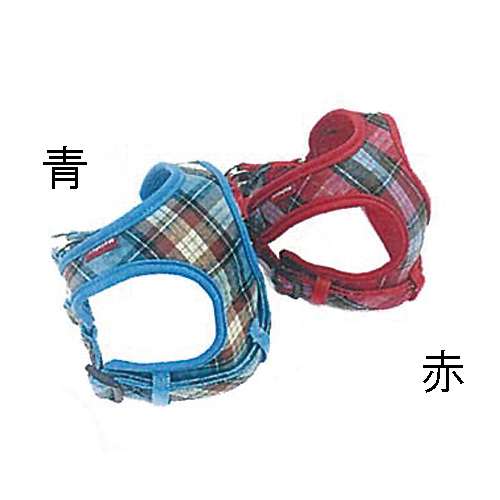 マイスター ソフティ ハーネス ラメ チェック M/L レッド/ブルー （ Mサイズ レッド ）