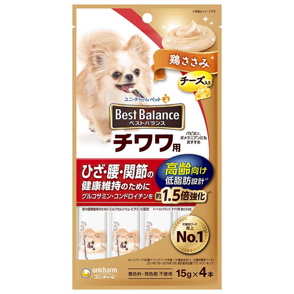 【9月30日終売予定】ベストバランス おやつ　チワワ用　高齢向け　鶏ささみ 15g×4本