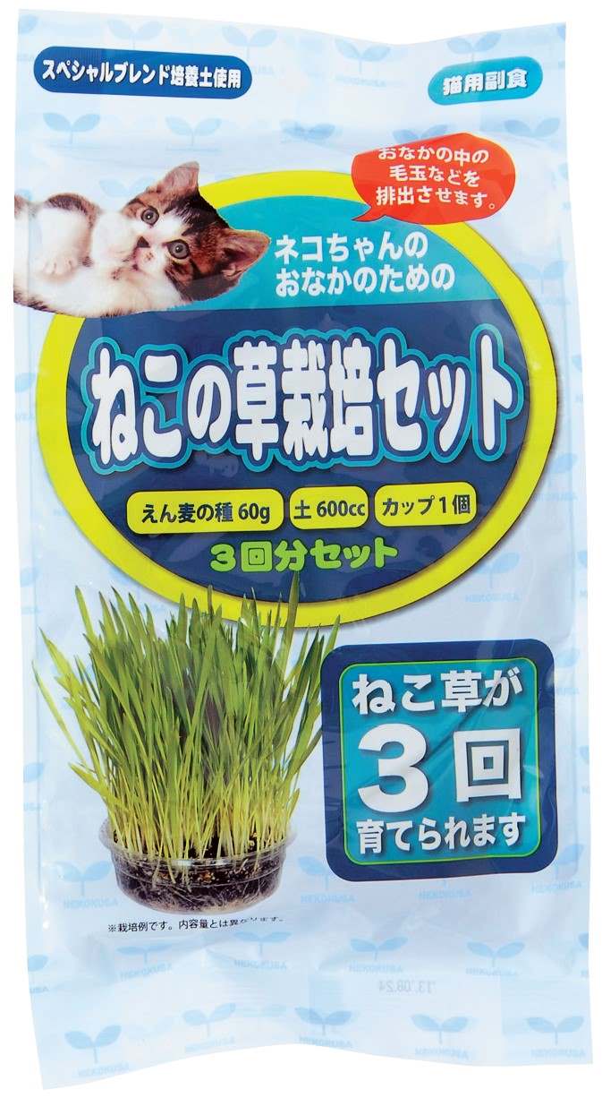 ねこの草栽培セット　3回分