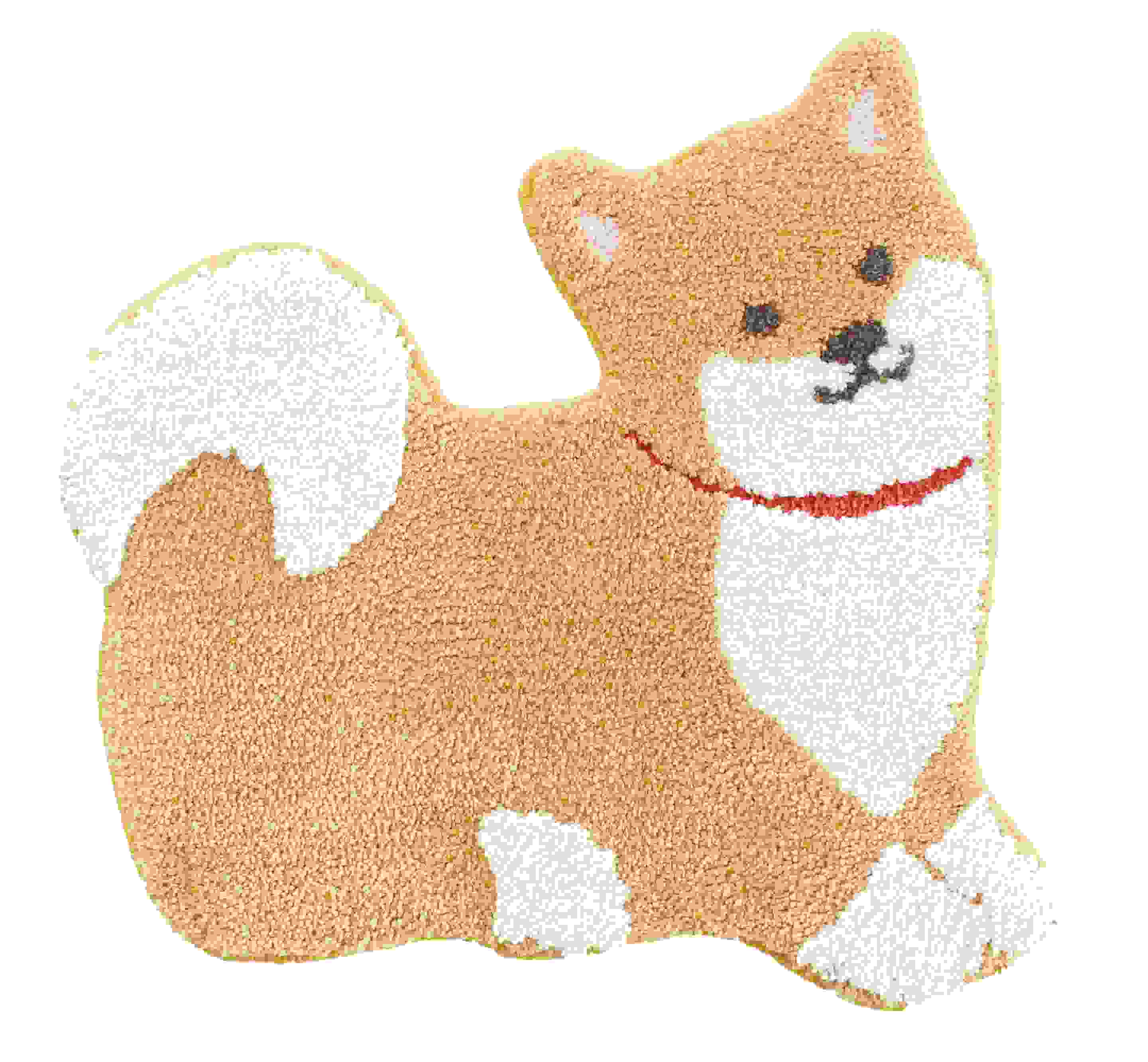 ルックス ファンディットアニマル　豆しば　洗えるマット 約54×55㎝　オレンジ