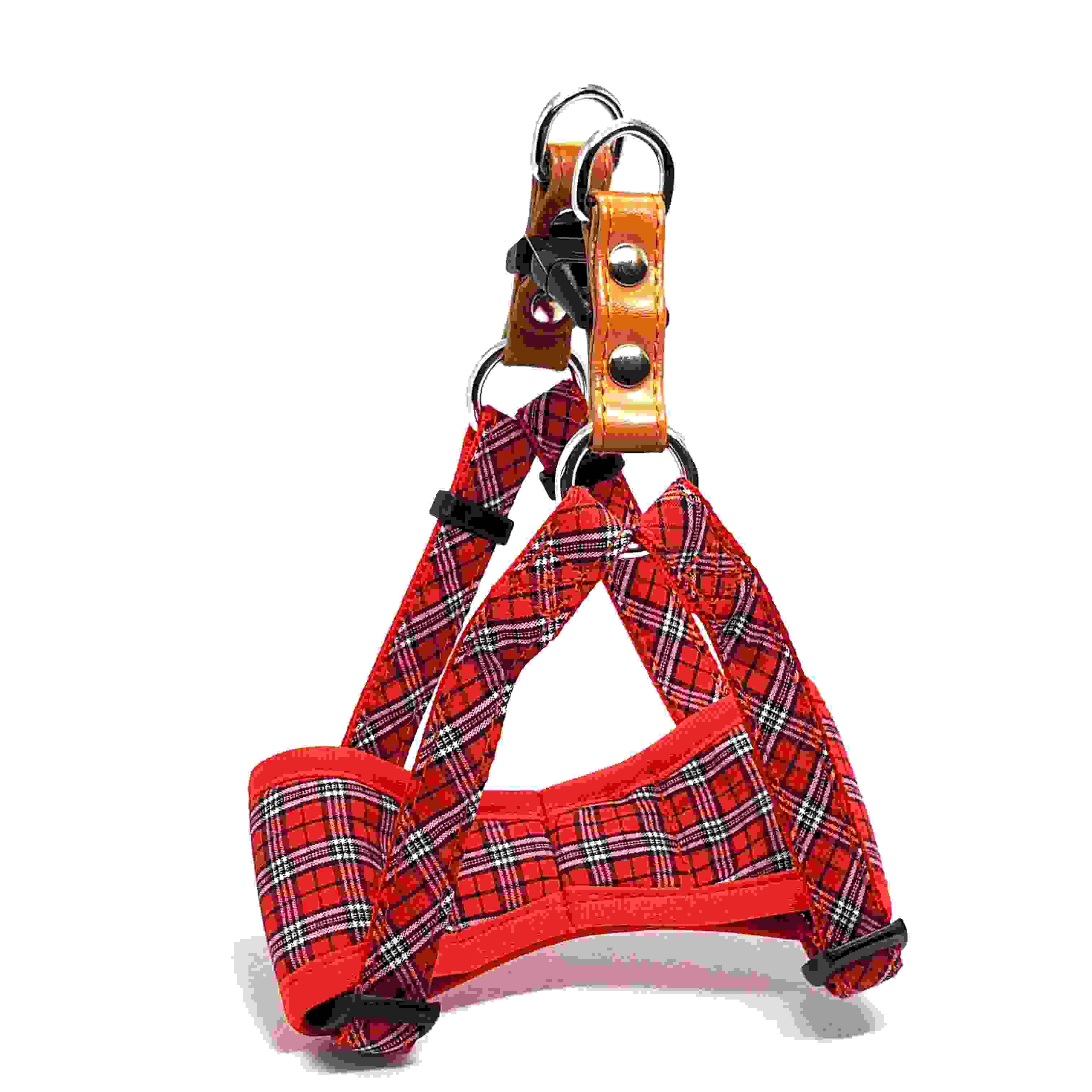 LEADOG Bチェックカンタンソフトハーネス M　レッド