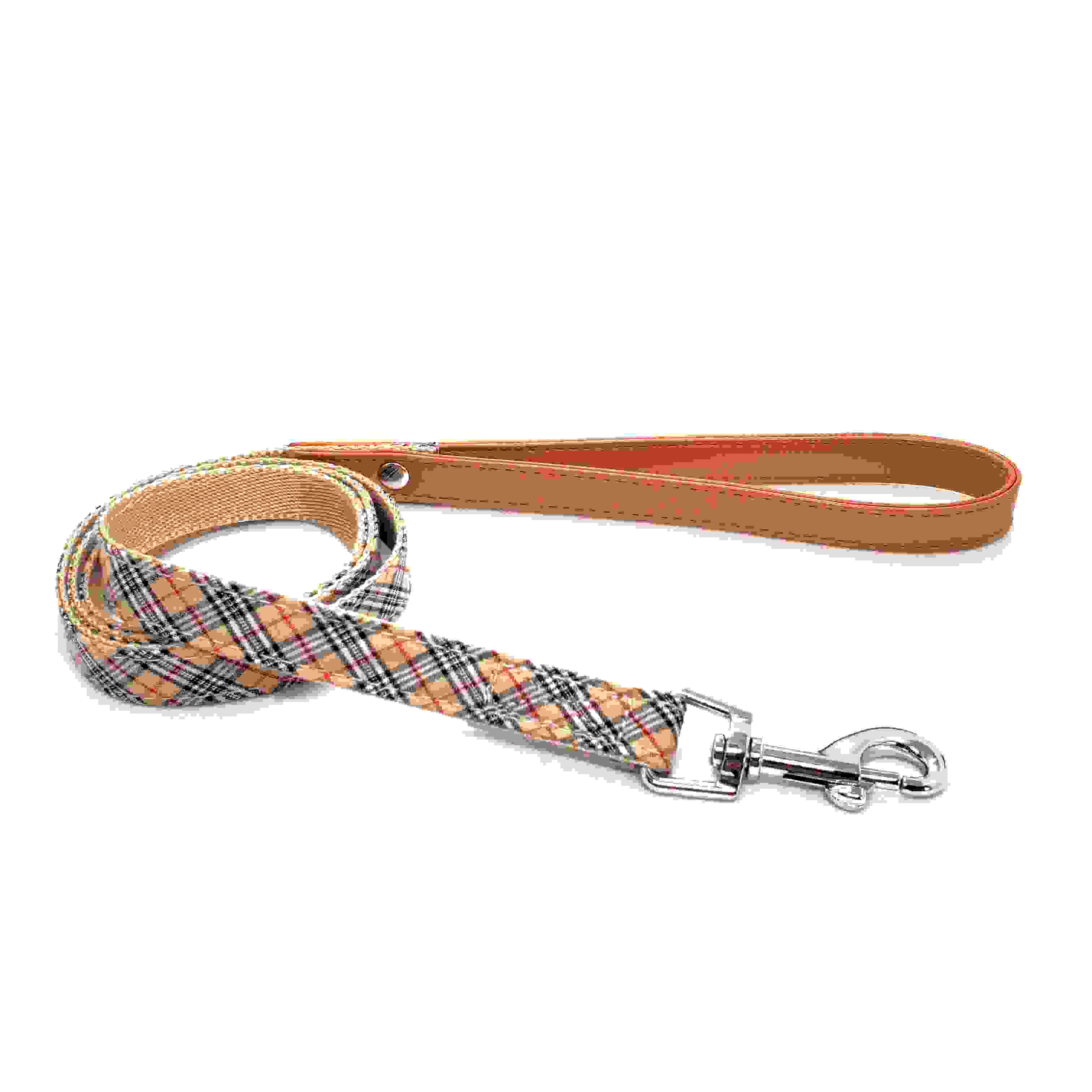 LEADOG Bチェックリード S　ブラウン