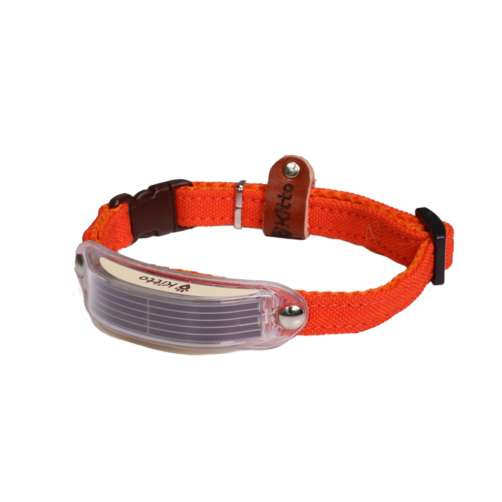 Kitto 猫用首輪 鈴付オレンジ（マンダリンオレンジ） M