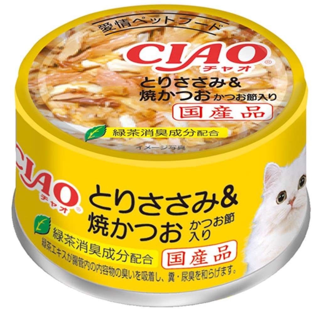 CIAO ホワイティ(とりささみシリーズ) とりささみ＆焼かつお　かつお節入り 85g