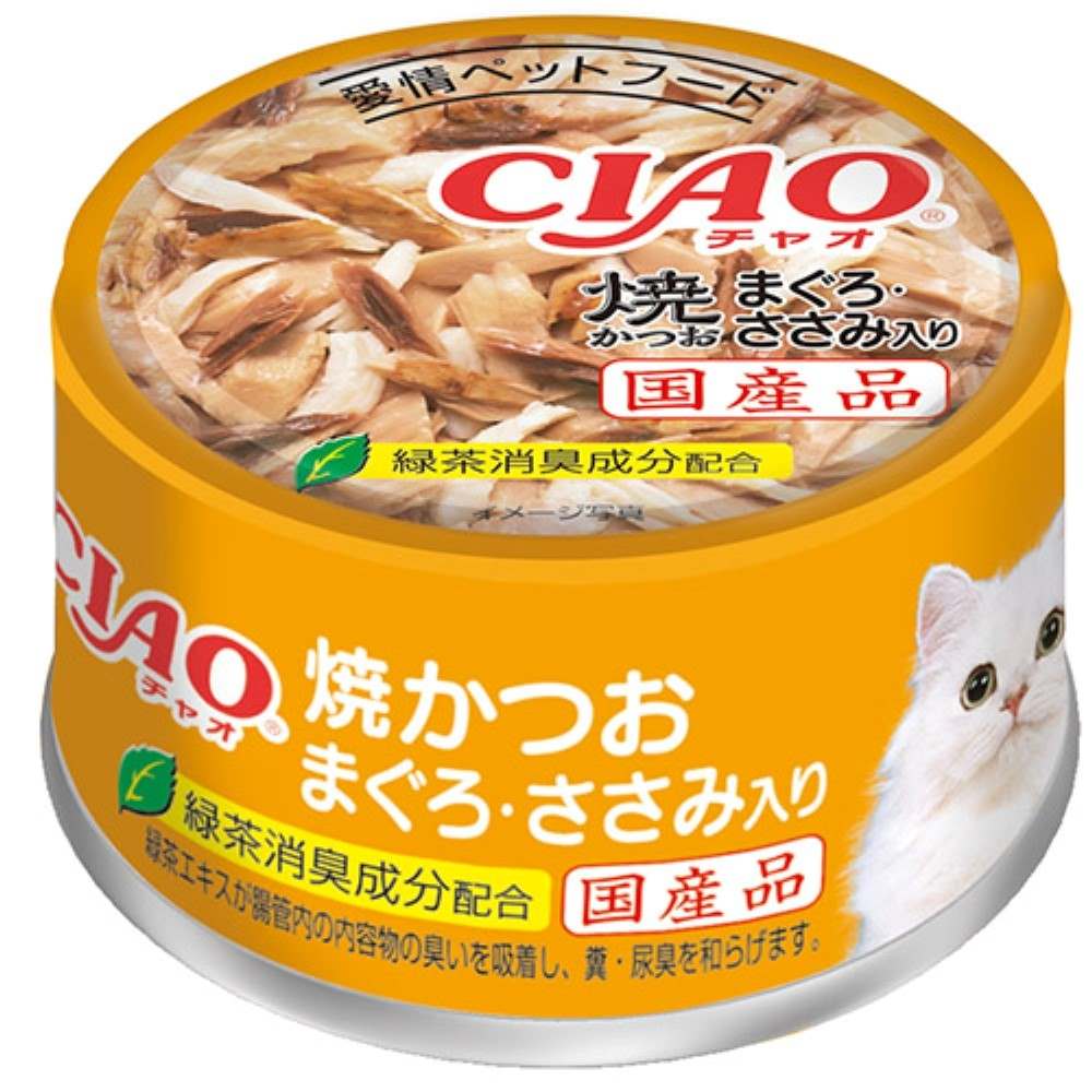 CIAO ホワイティ(とりささみシリーズ) 焼かつお　まぐろ・ささみ入り 85g