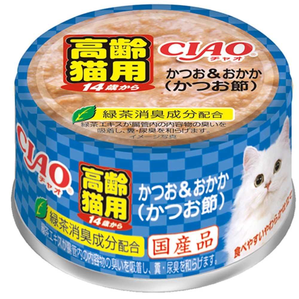 CIAO 年齢別 子猫/シニア 14歳からのかつお＆おかか（かつお節） 85g
