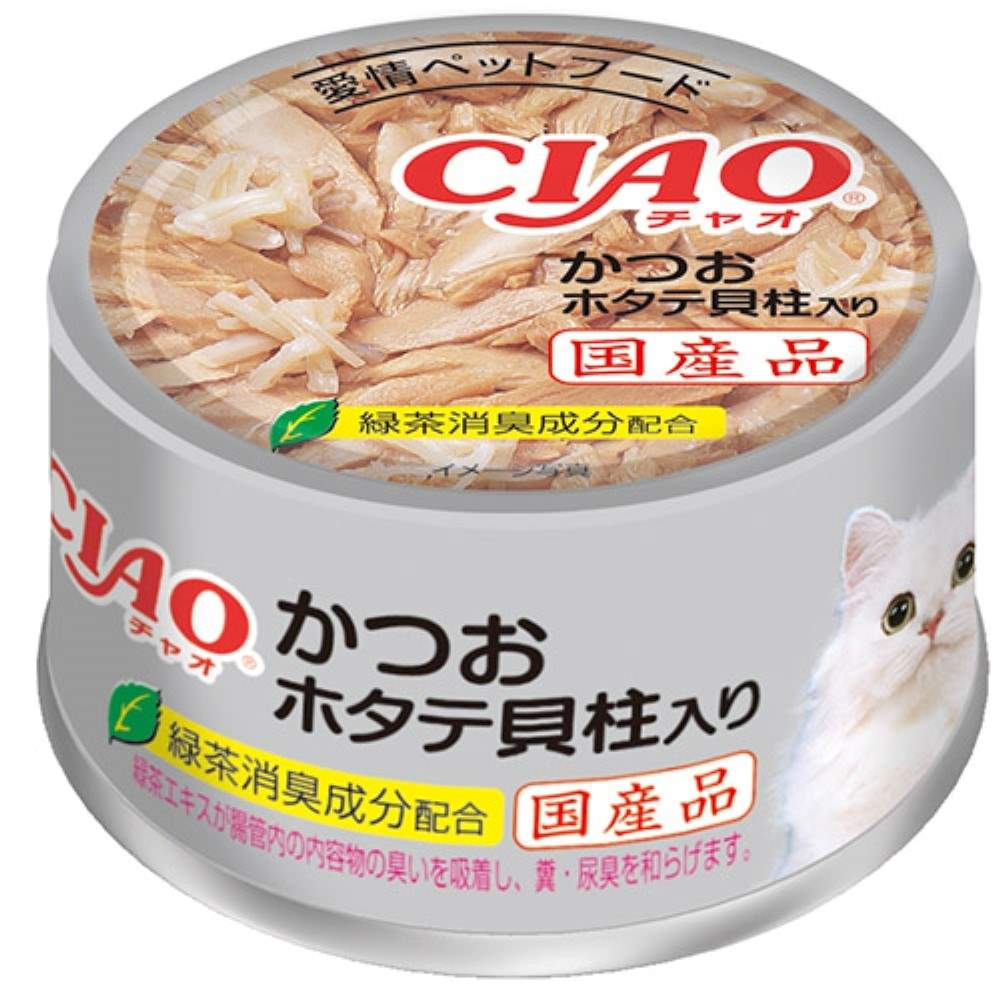 CIAO ホワイティ(かつお白身シリーズ) かつお　ホタテ貝柱入り 85g