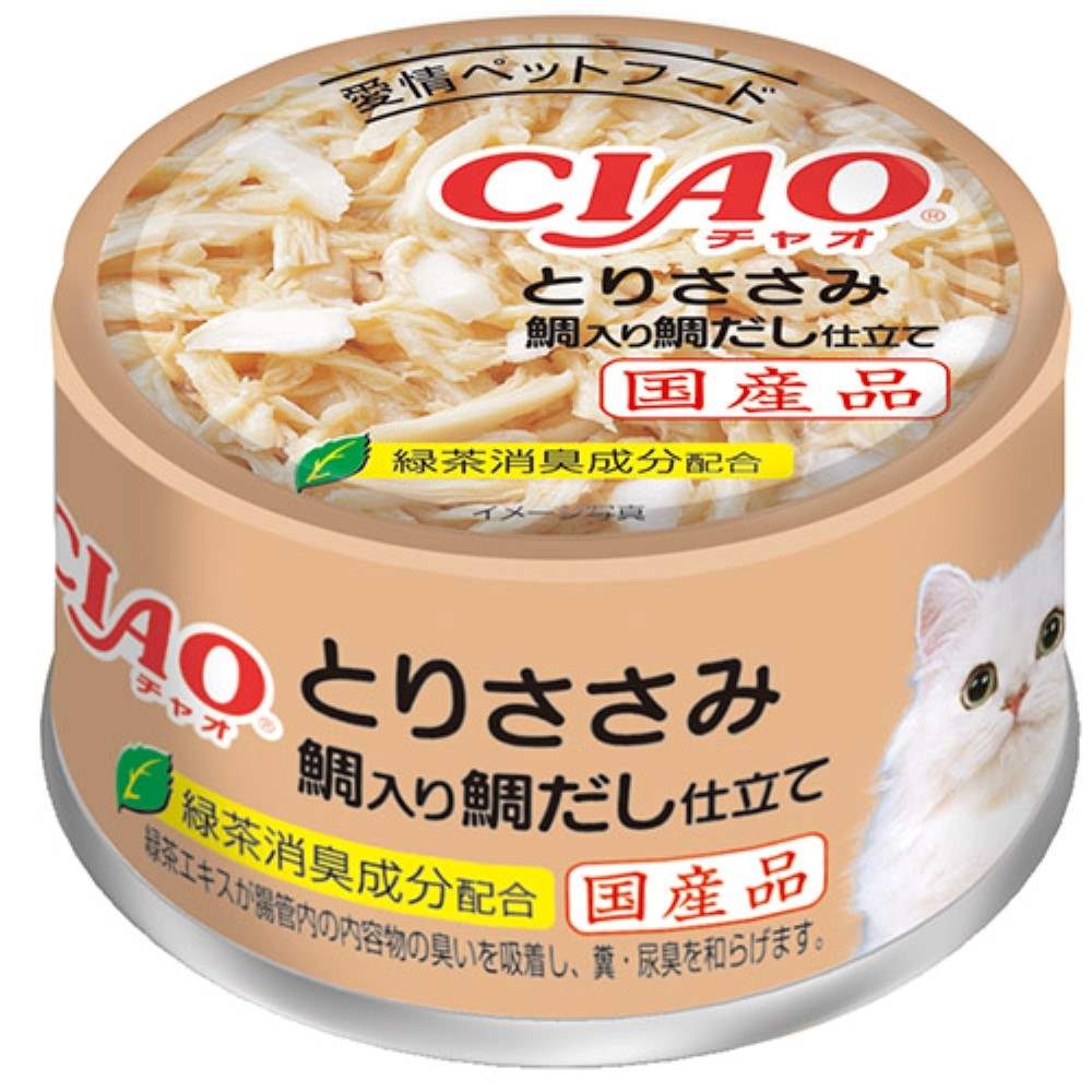 CIAO ホワイティ(とりささみシリーズ) とりささみ　鯛入り　鯛だし仕立て 85g