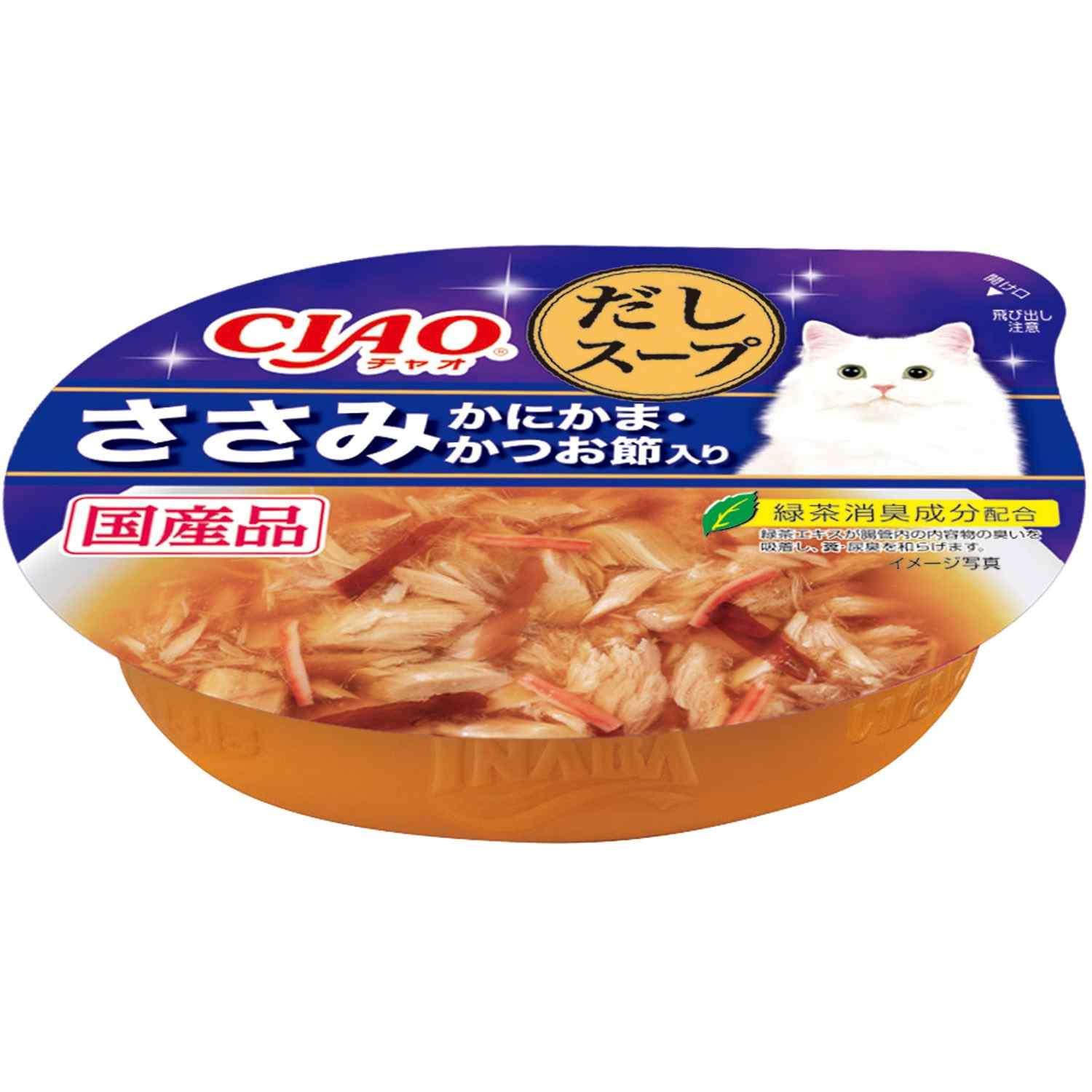 CIAOこのままだしスープ ささみ　かにかま・かつお節入り 60g