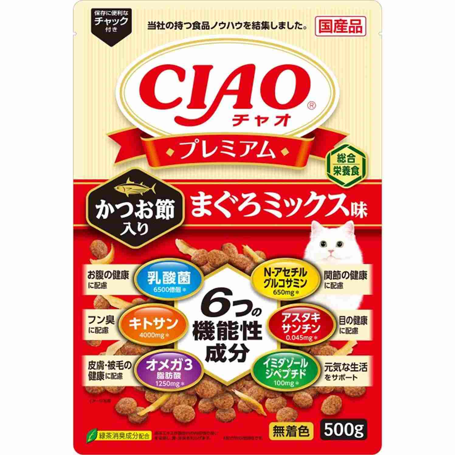 CIAO プレミアム かつお節入り　まぐろミックス味 500g