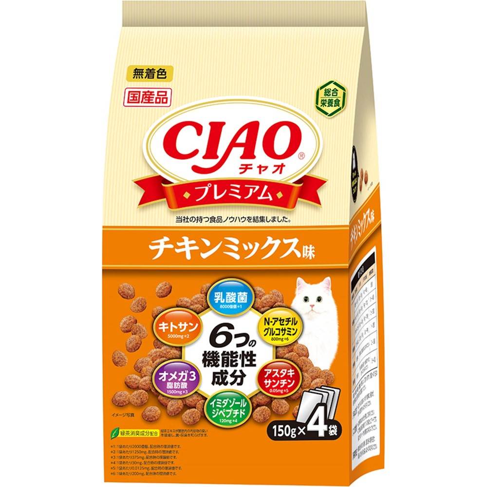 【9月1日終売予定】CIAO プレミアム チキンミックス味 150g×4袋