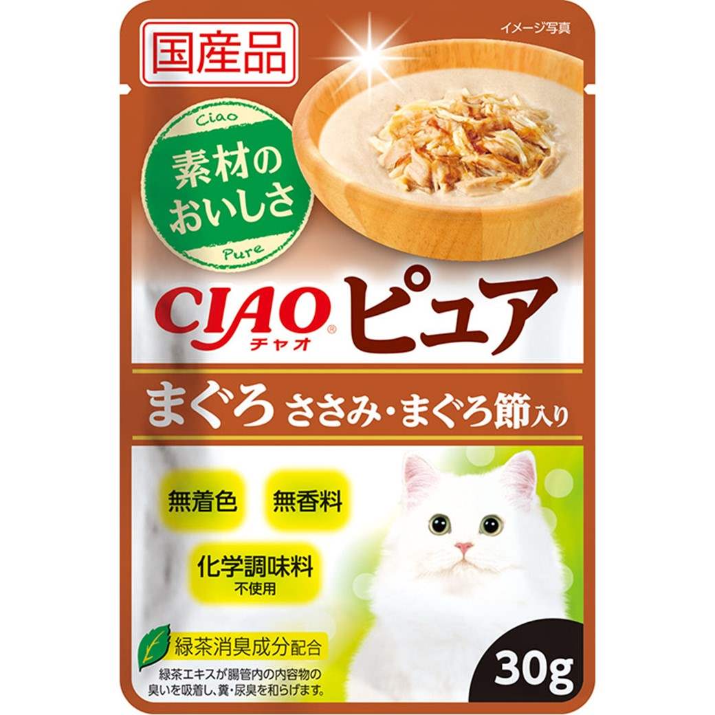 CIAOピュアパウチ　まぐろささみ・まぐろ節入り 30g