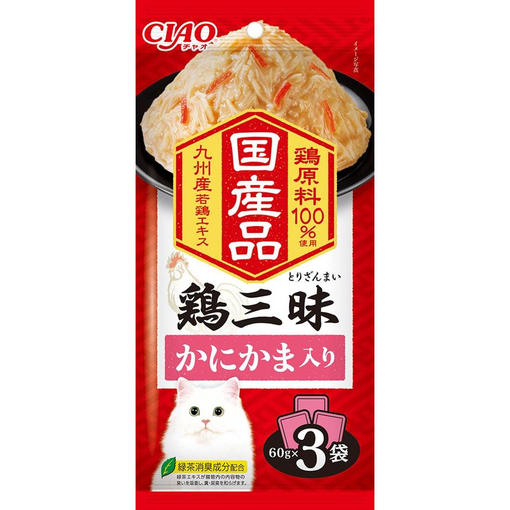 CIAO 鶏三昧 かにかま入り 60g×3袋
