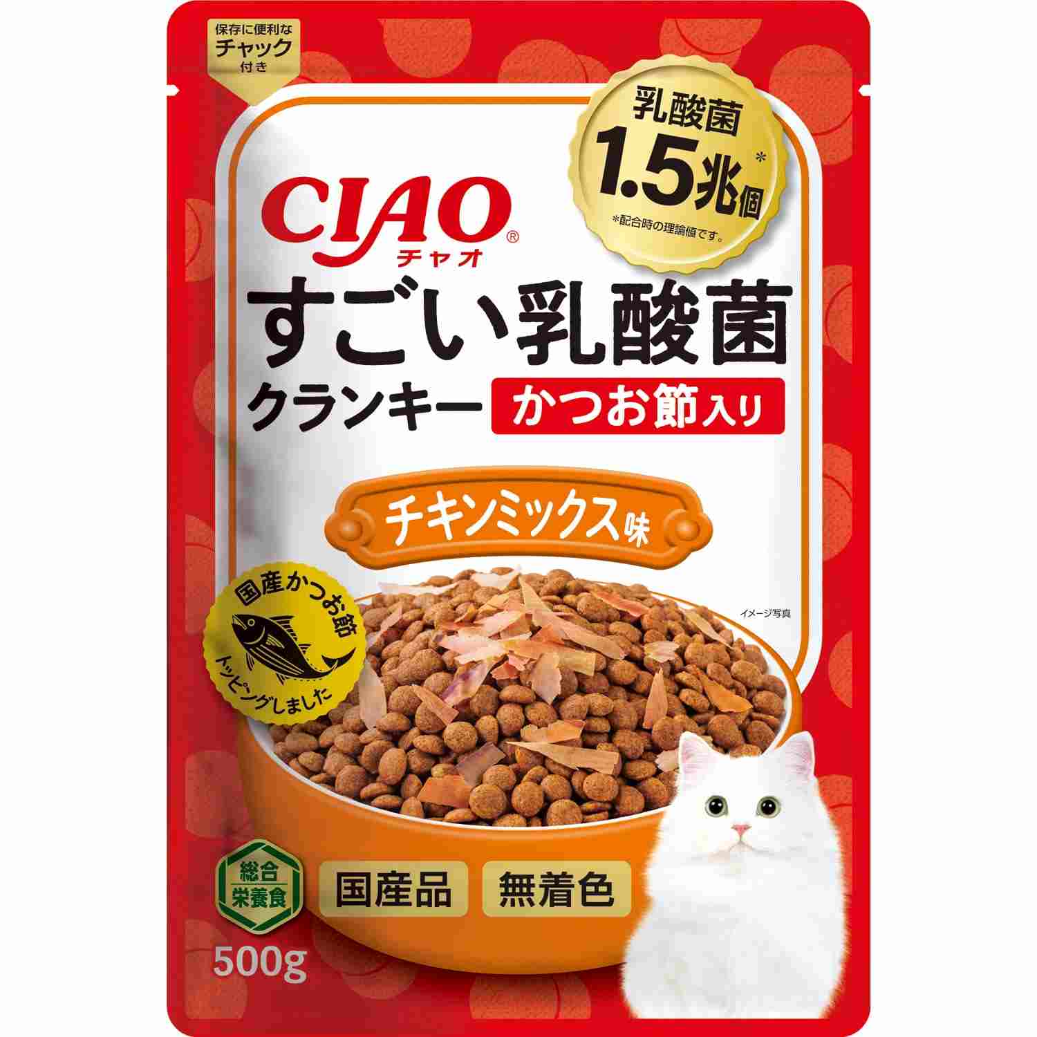 すごい乳酸菌クランキー かつお節入り チキンミックス味 500g