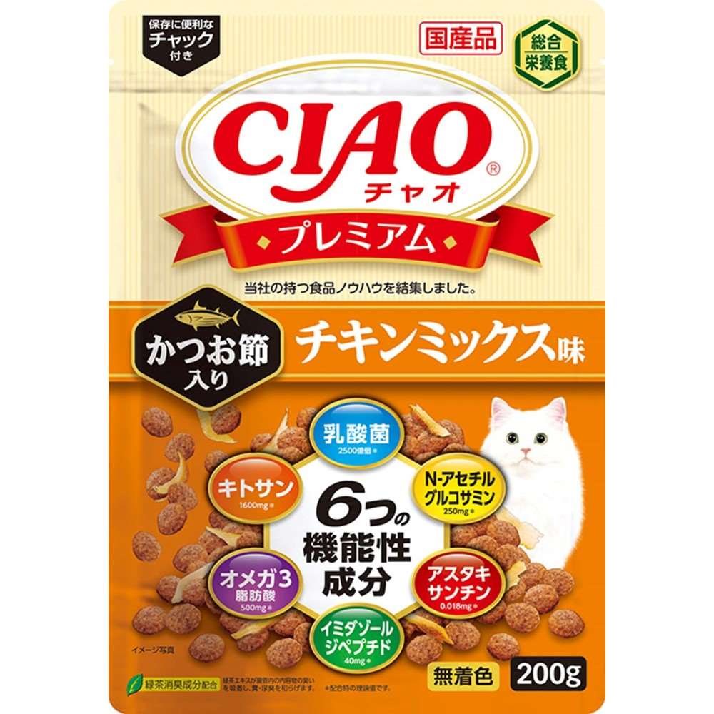 CIAO プレミアム かつお節入り　チキンミックス味 200g