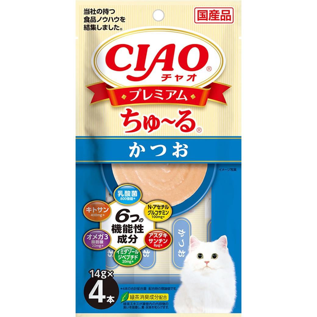 【9月1日終売予定】CIAOプレミアムちゅーる　かつお 14g×4P