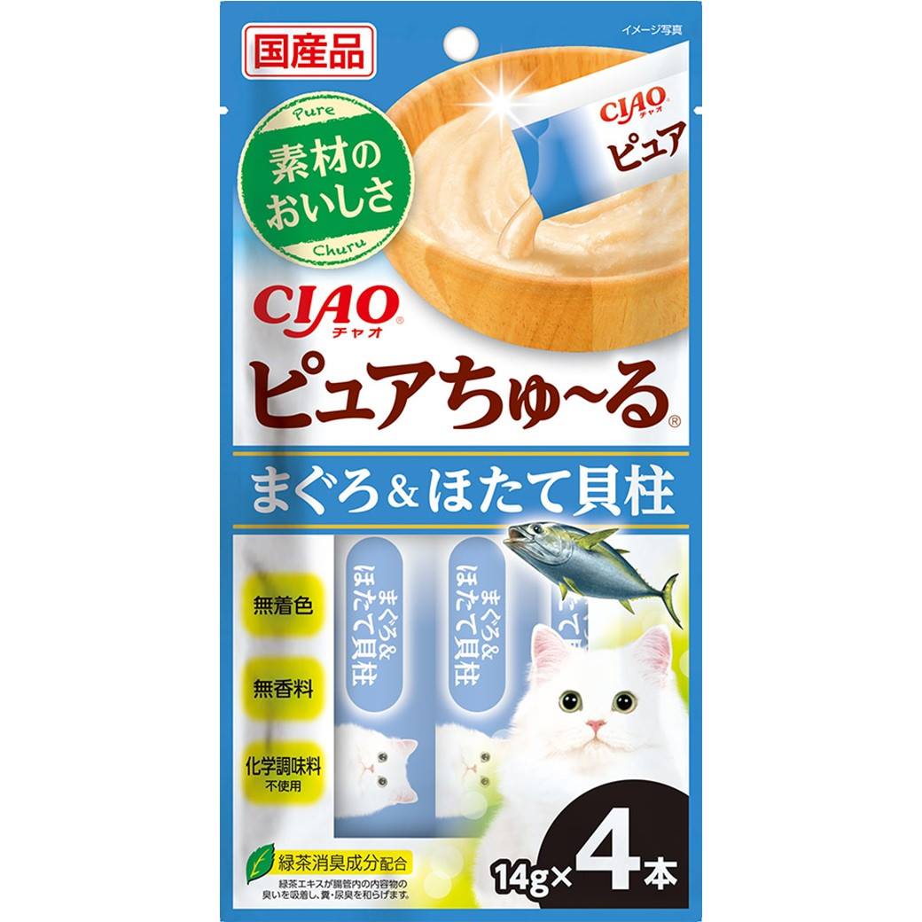 CIAO　ピュアちゅーる　まぐろ＆ほたて貝柱 14g×4P