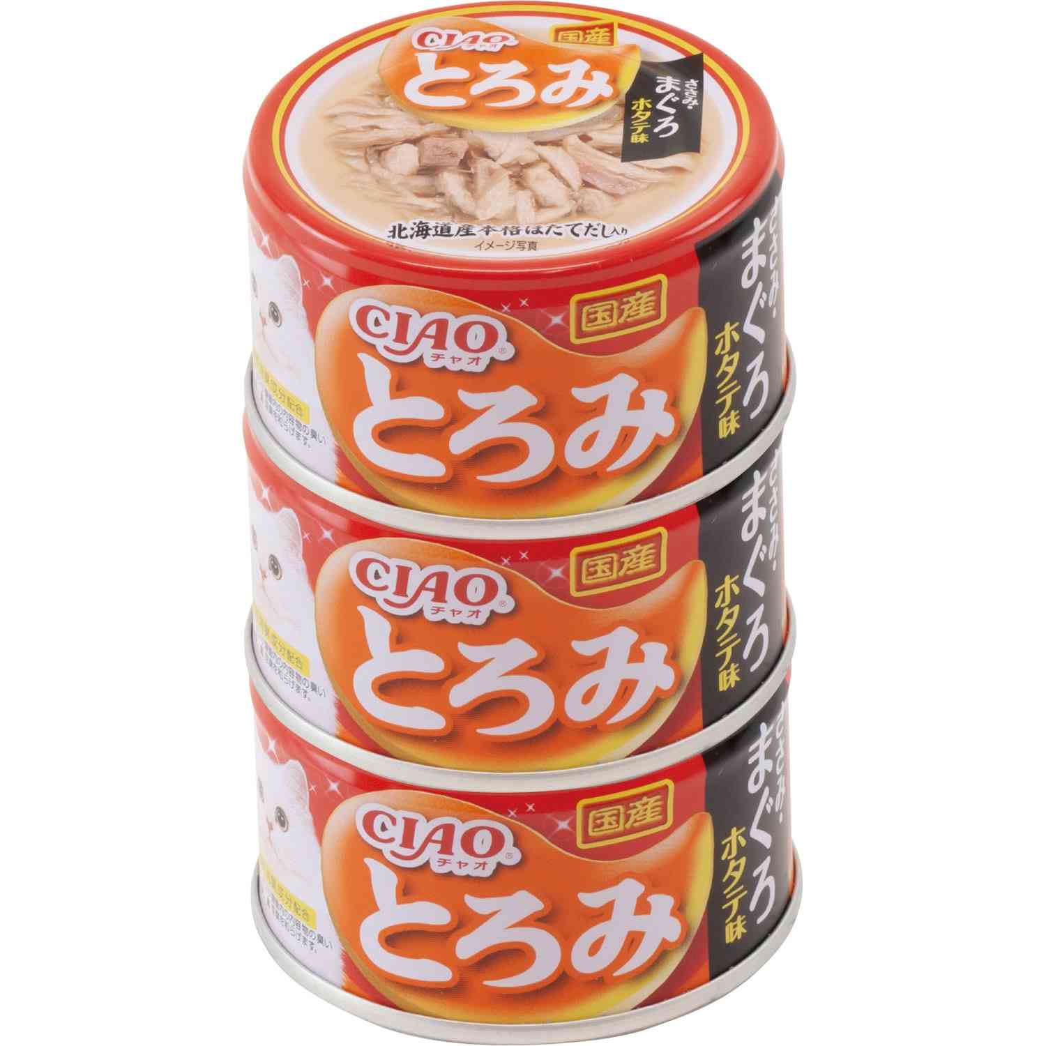 CIAO とろみ ささみ・まぐろ　ホタテ味 80g×3缶