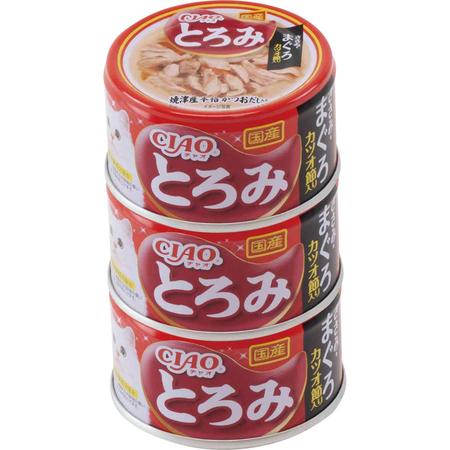 CIAO とろみ ささみ・まぐろ　カツオ節入り 80g×3缶