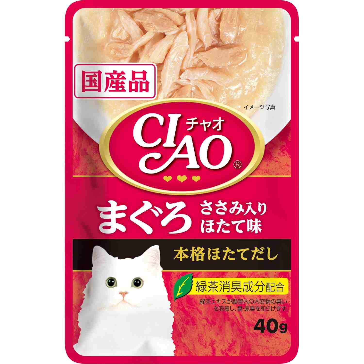 CIAOパウチ まぐろ　ささみ入り　ほたて味 40g