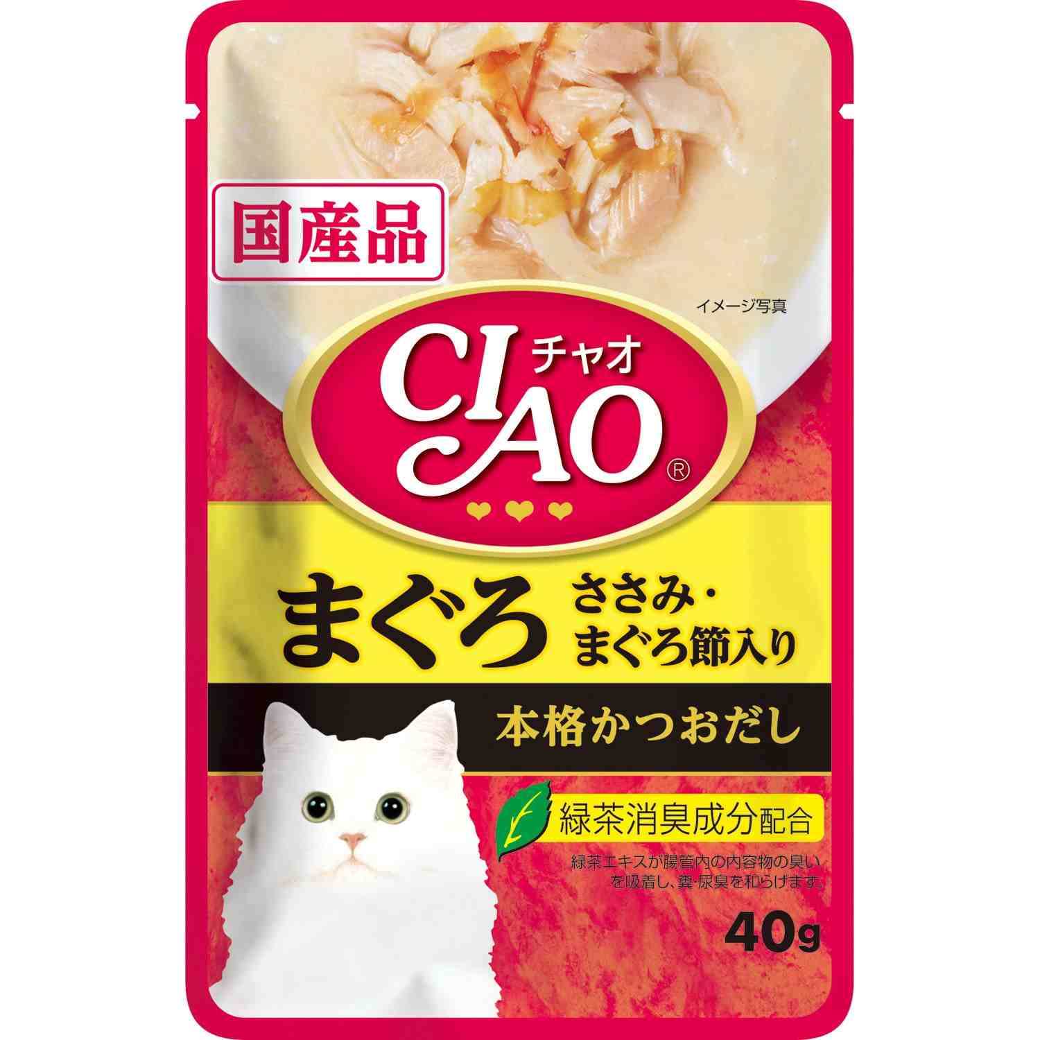 CIAOパウチ まぐろ　ささみ・まぐろ節入り 40g