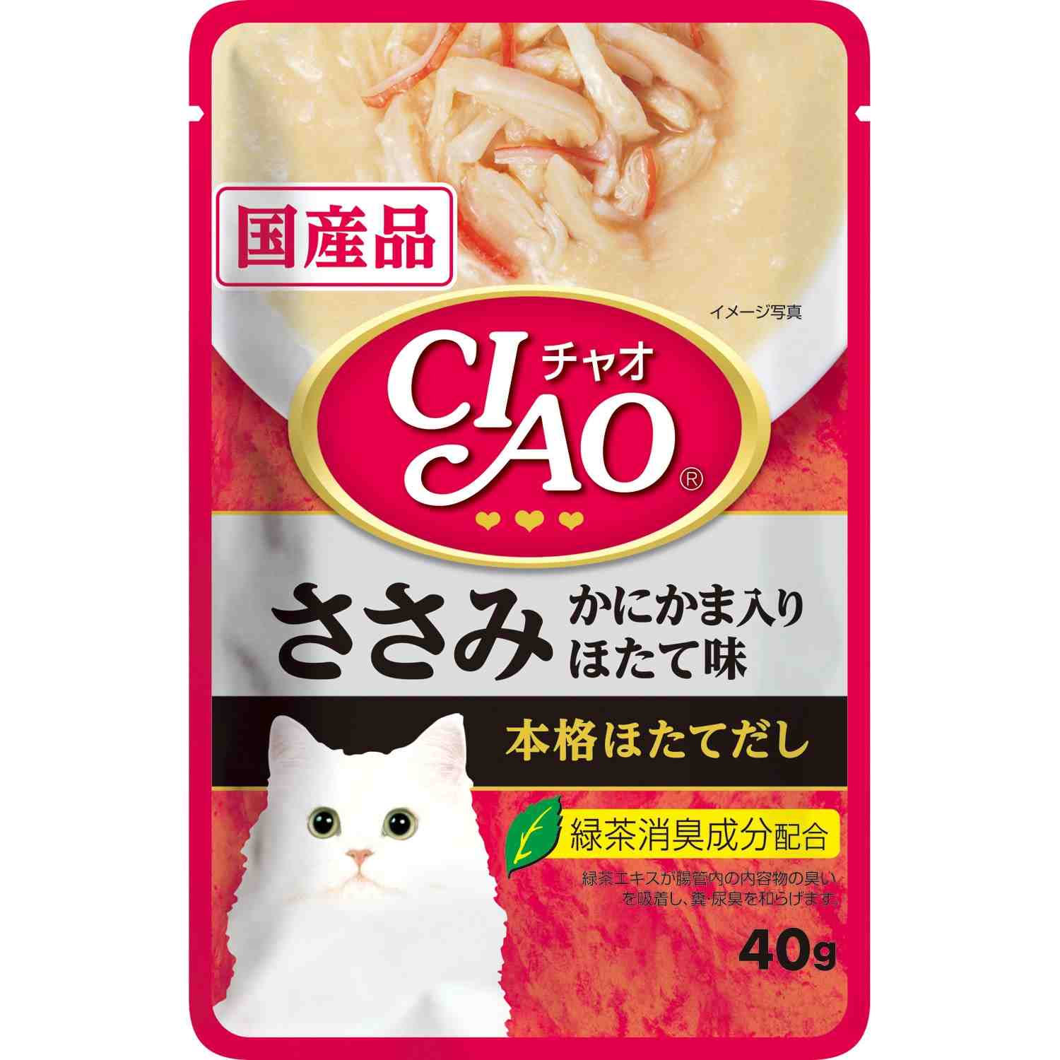 CIAOパウチ ささみ　かにかま入り　ほたて味 40g