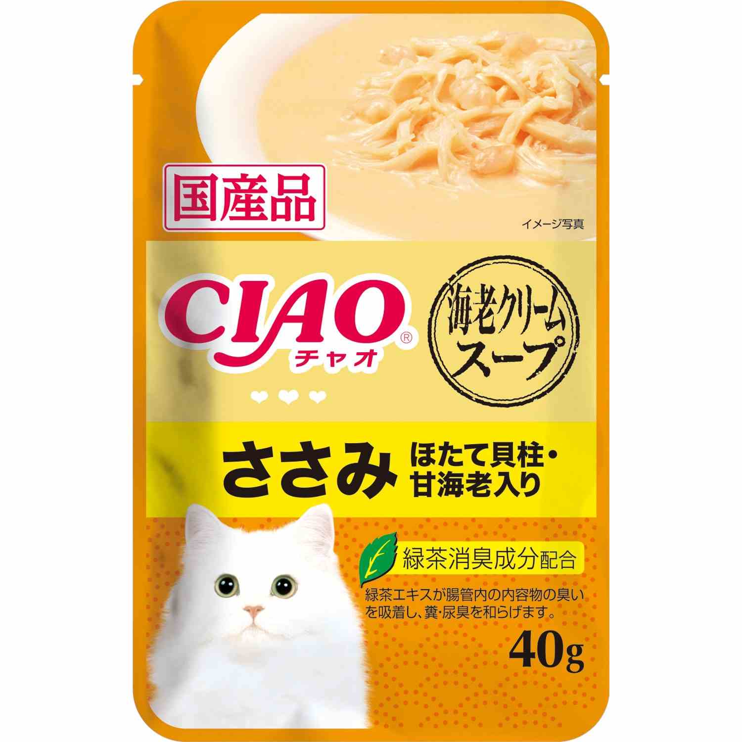 CIAOスープ 海老クリームスープ　ささみ　ほたて貝柱・甘海老入り 40g
