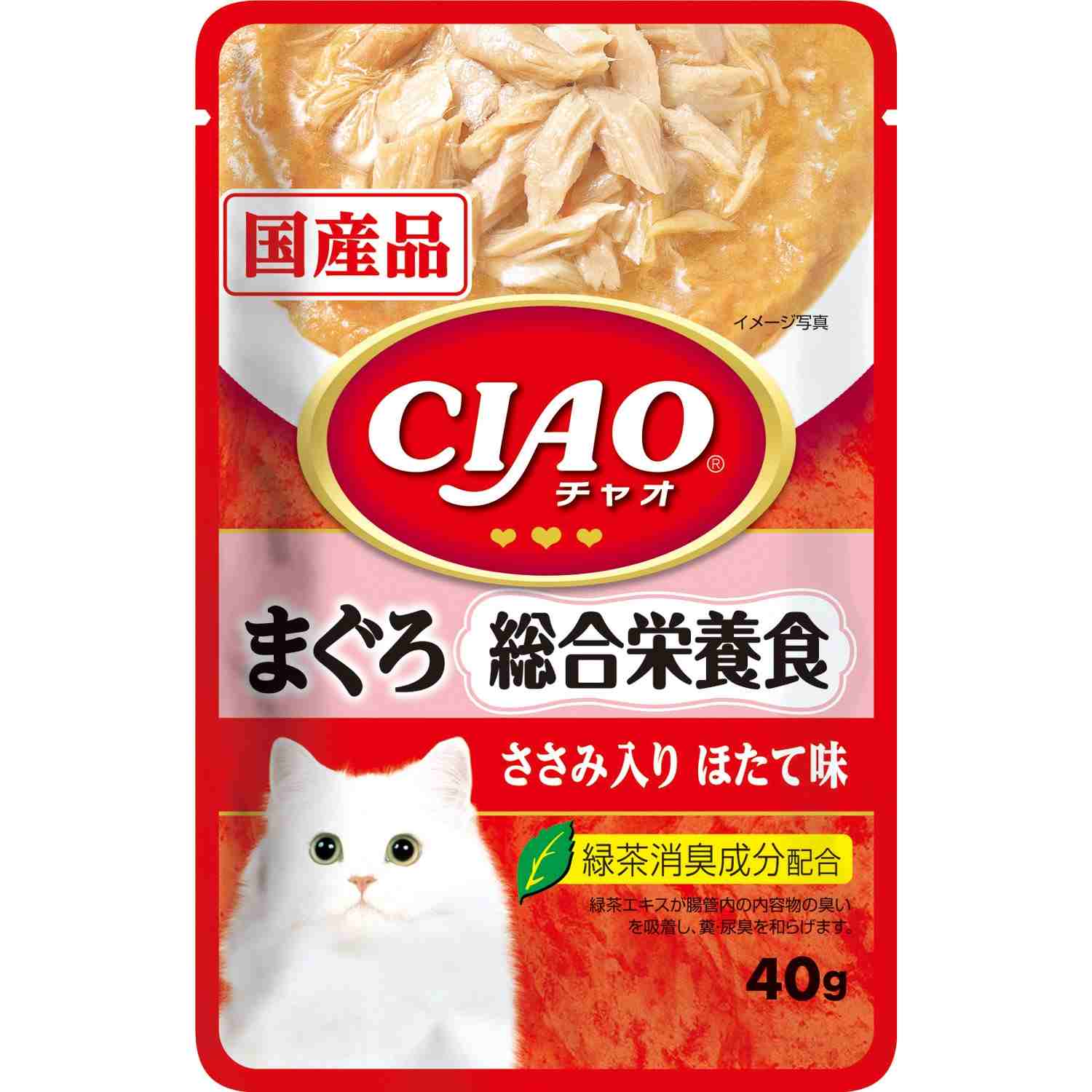 CIAOパウチ 総合栄養食　まぐろ　ささみ入り　ほたて味 40g