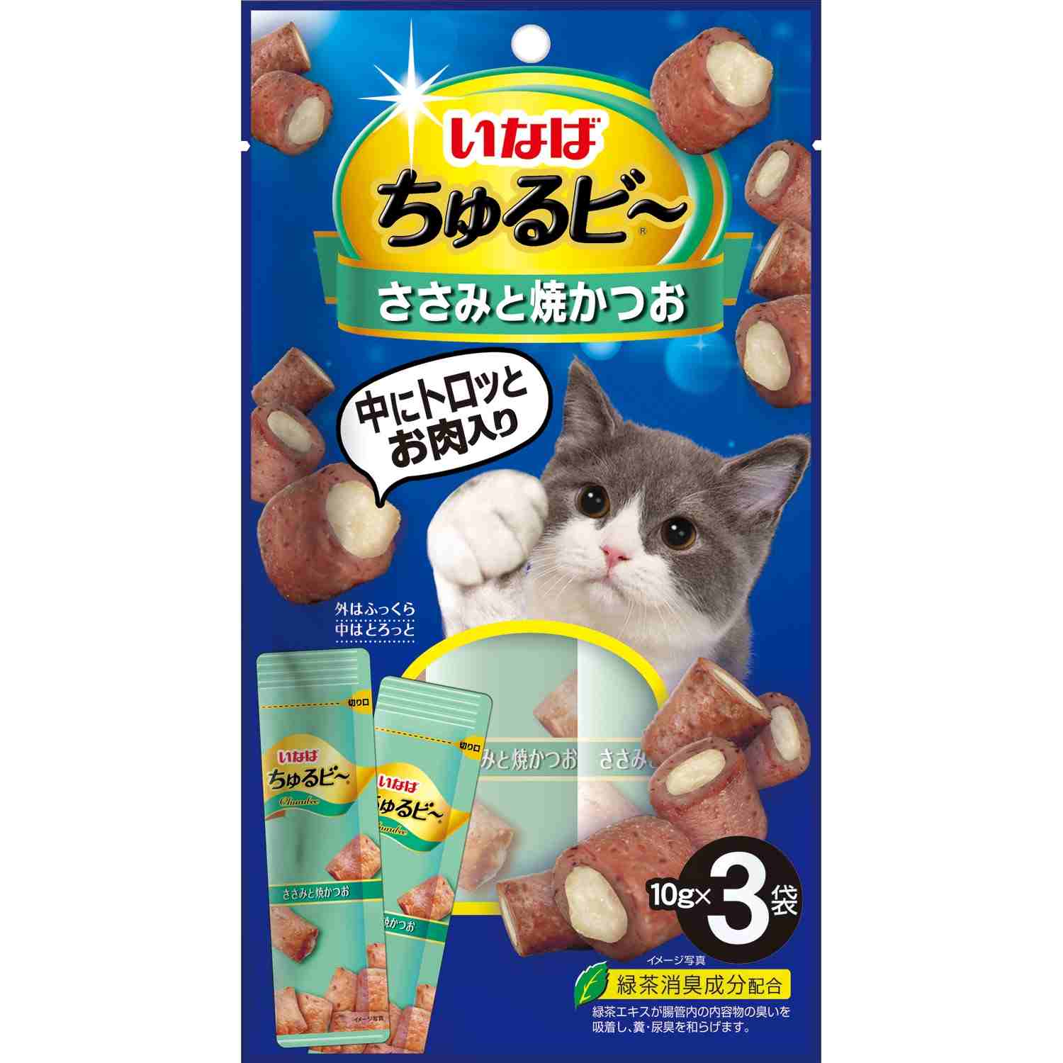 ちゅるビ～ ささみと焼かつお 10g×3袋