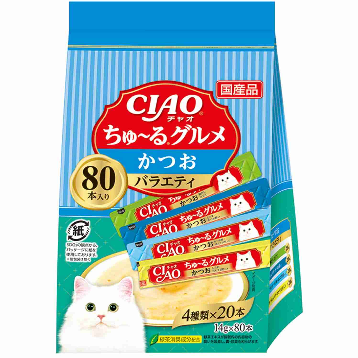 CIAO　ちゅーるグルメ　かつおバラエティ 14g×80P