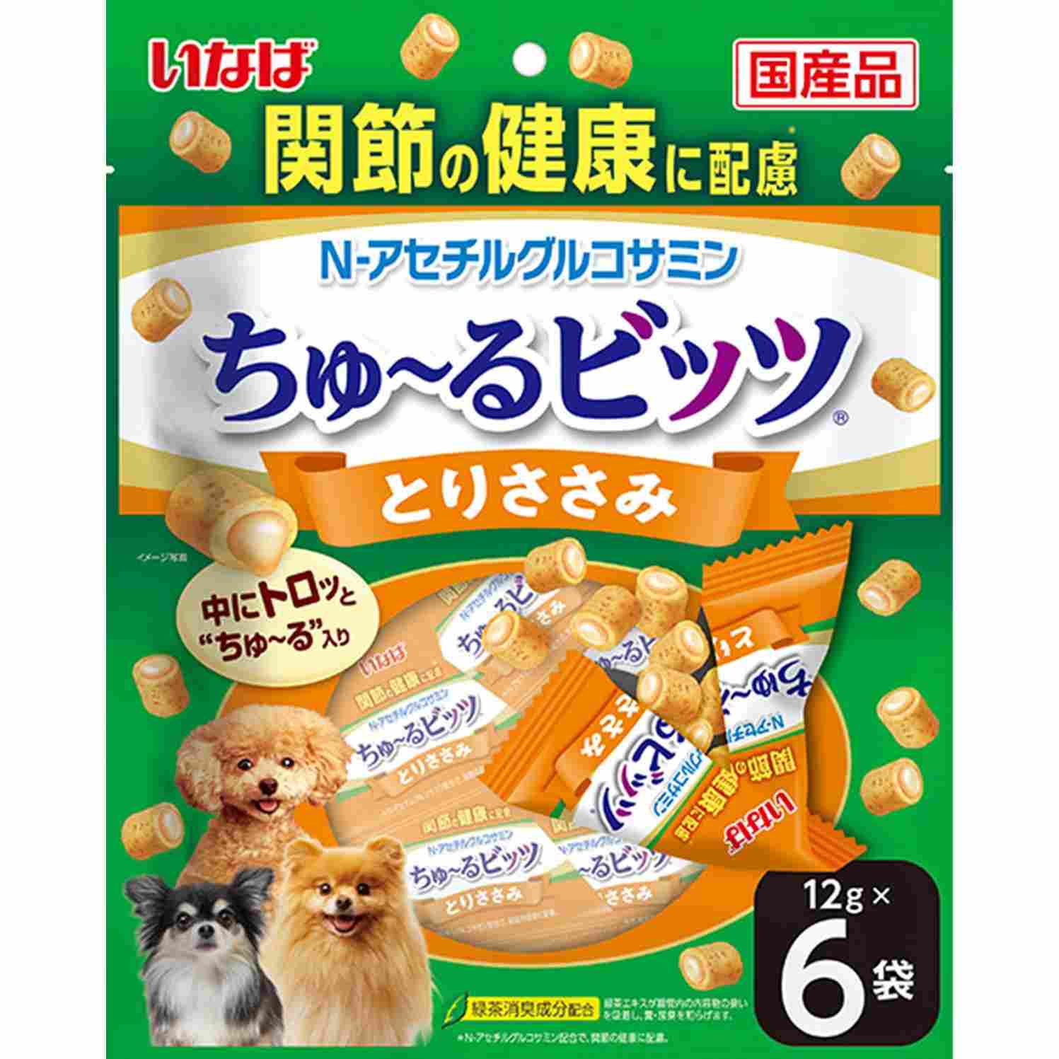 【9月30日終売予定】ちゅーるビッツ　関節の健康に配慮　とりささみ 12g×6P