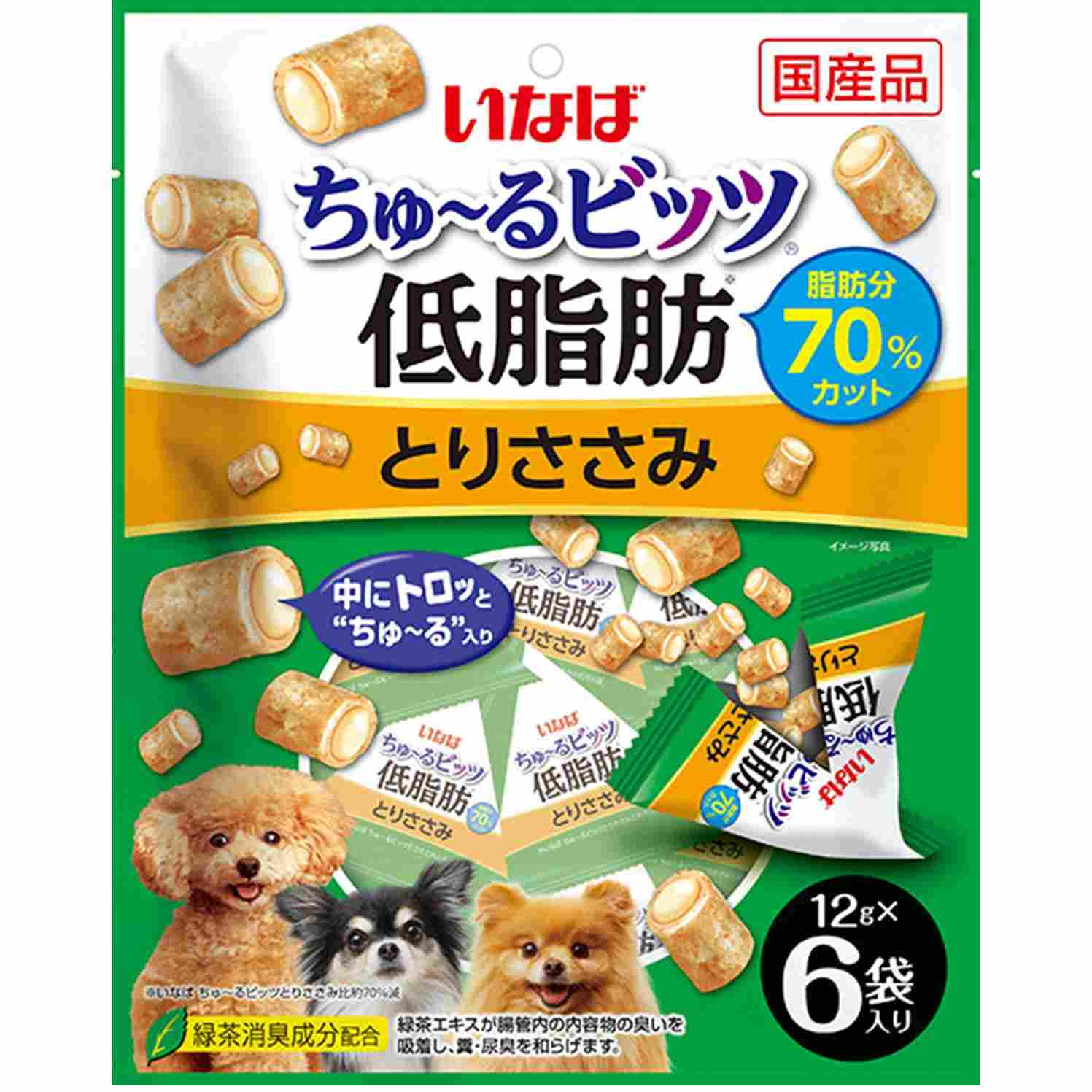 【9月30日終売予定】ちゅーるビッツ　低脂肪　とりささみ 12g×6P