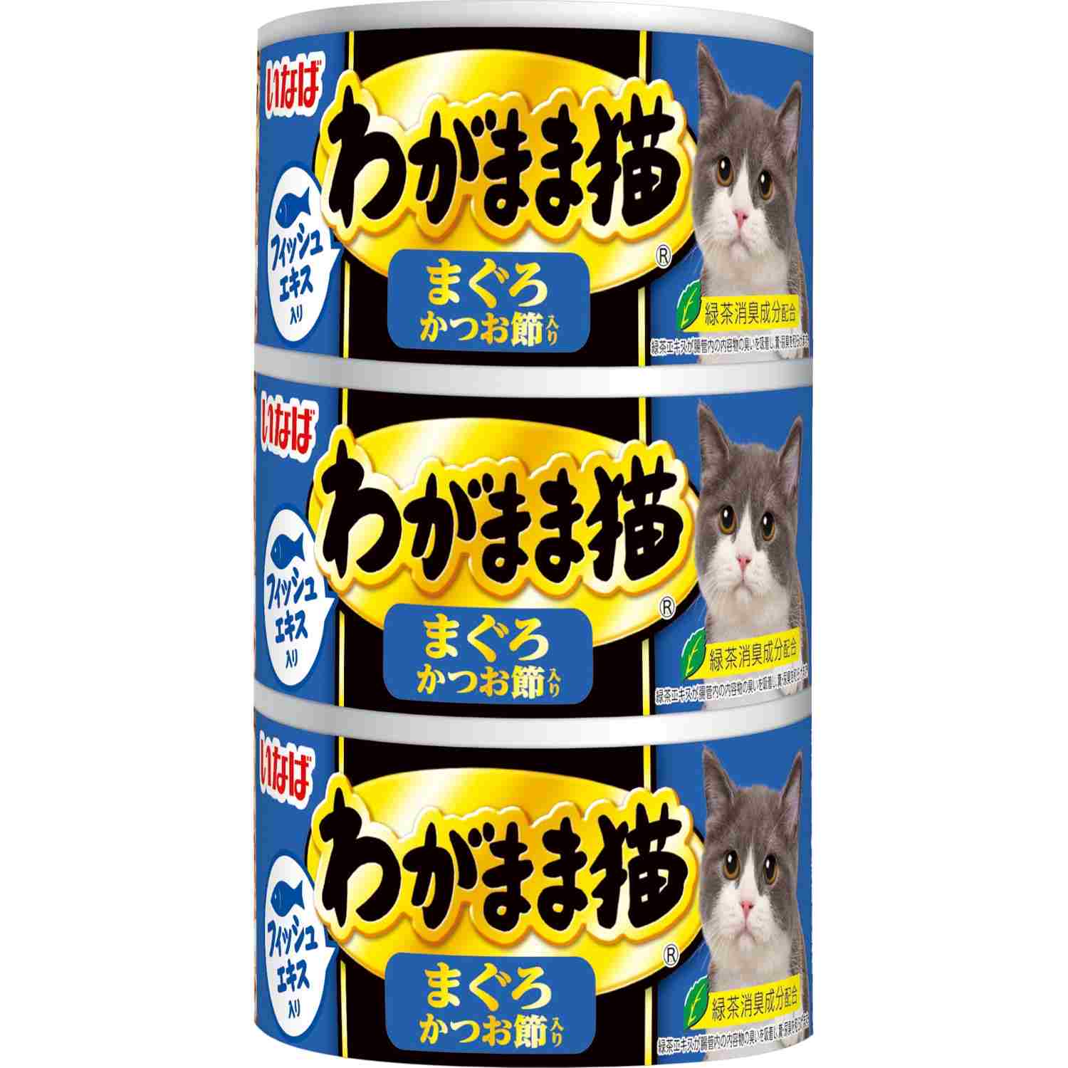 いなば わがまま猫 3缶 まぐろ　かつお節入り 140g×3