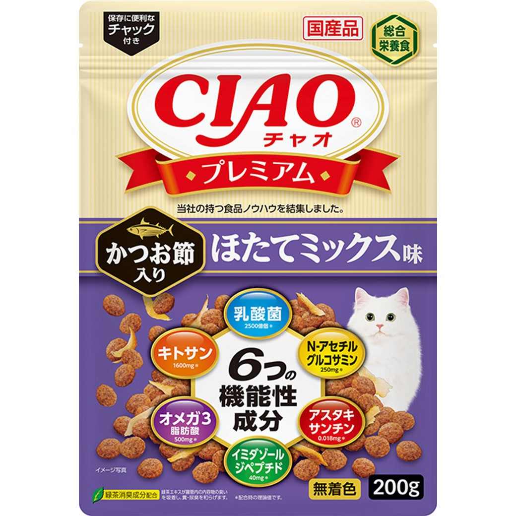 【9月1日終売予定】CIAO　プレミアム　ほたてミックス味 200g