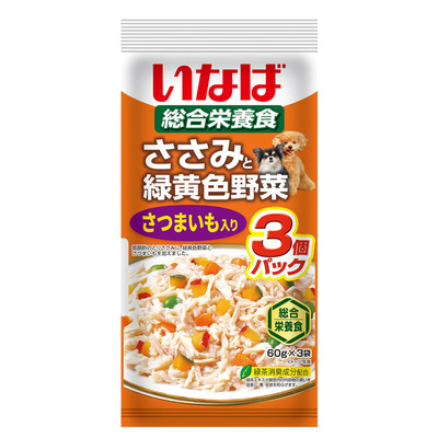 いなば ささみと緑黄色野菜 さつまいも入り 60g×3P QDR‐141