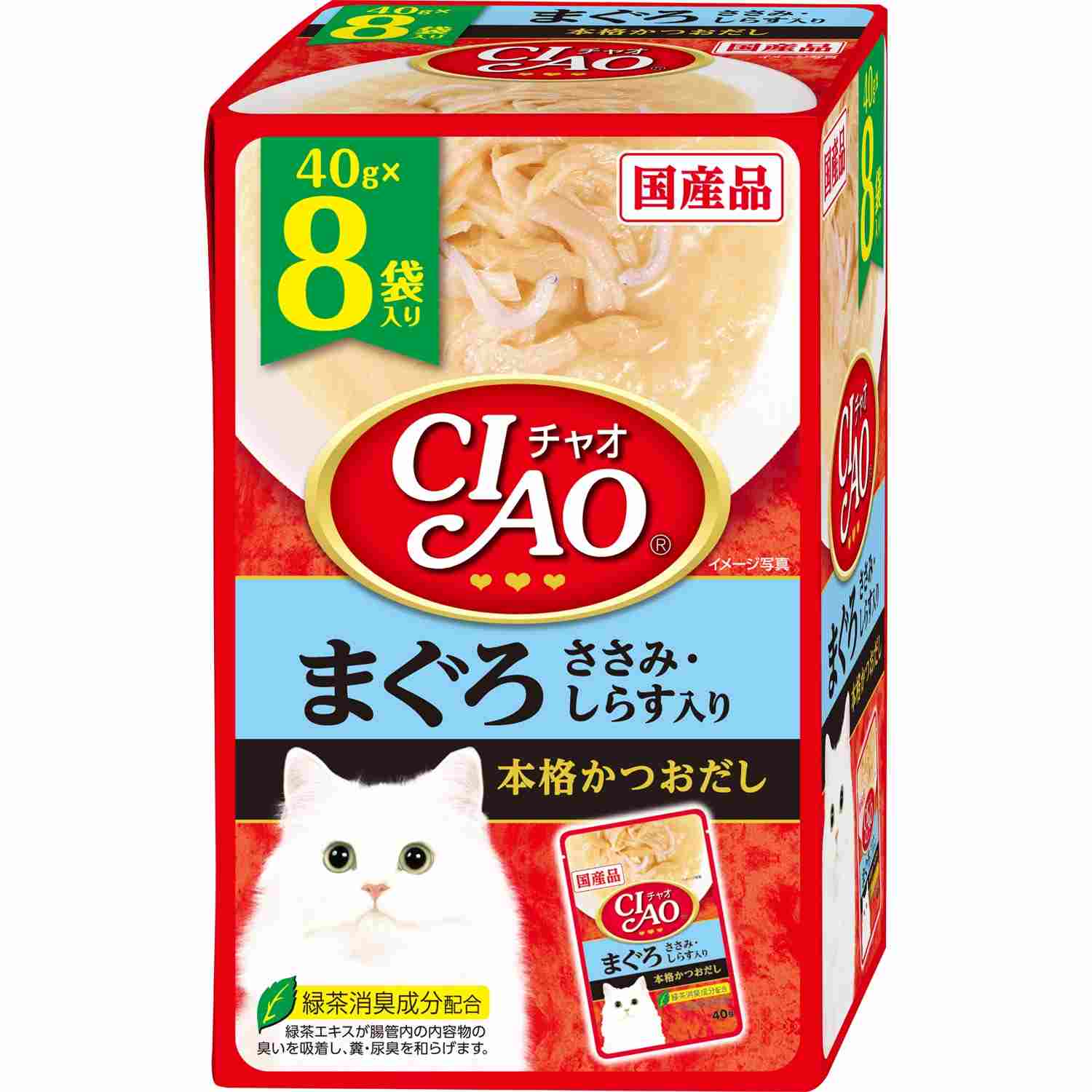 CIAOパウチ まぐろ　ささみ・しらす入り 40g×8袋