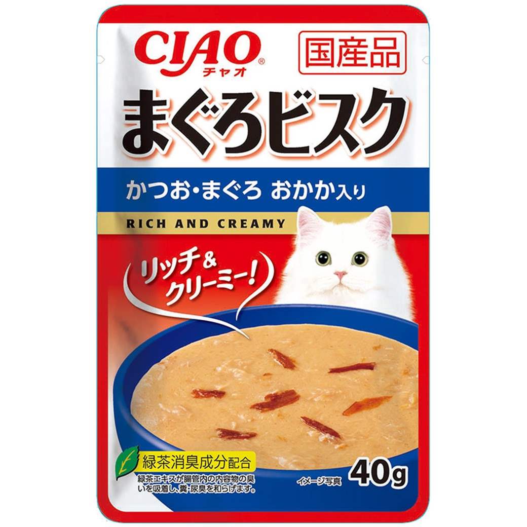 【9月1日終売予定】CIAO　まぐろビスク　かつお・まぐろ　おかか入り 40g