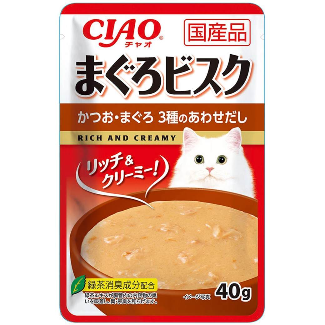 【9月1日終売予定】CIAO　まぐろビスク　かつお・まぐろ　3種のあわせだし 40g