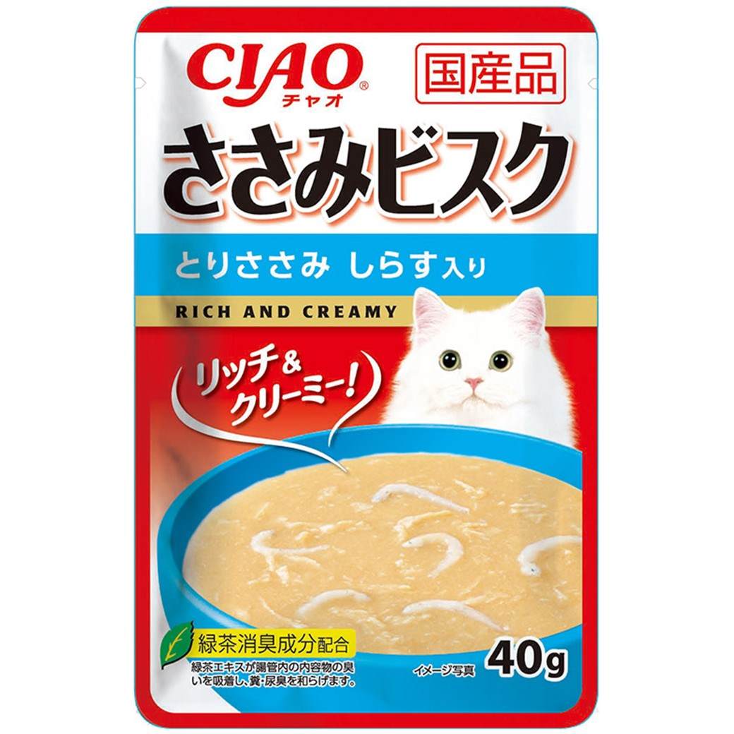 【9月1日終売予定】CIAO ささみビスク とりささみ しらす入り 40g