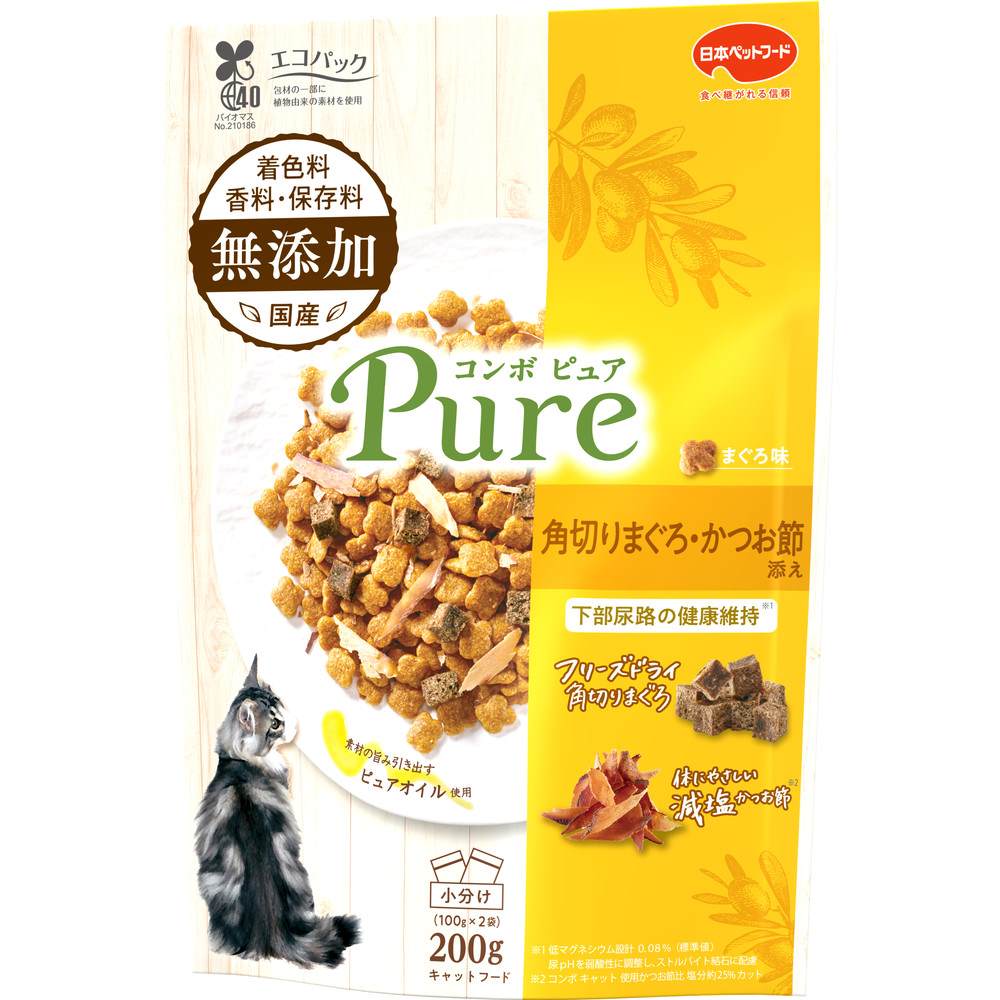 コンボピュアキャットまぐろ味・角切りまぐろ・かつお節添え200g