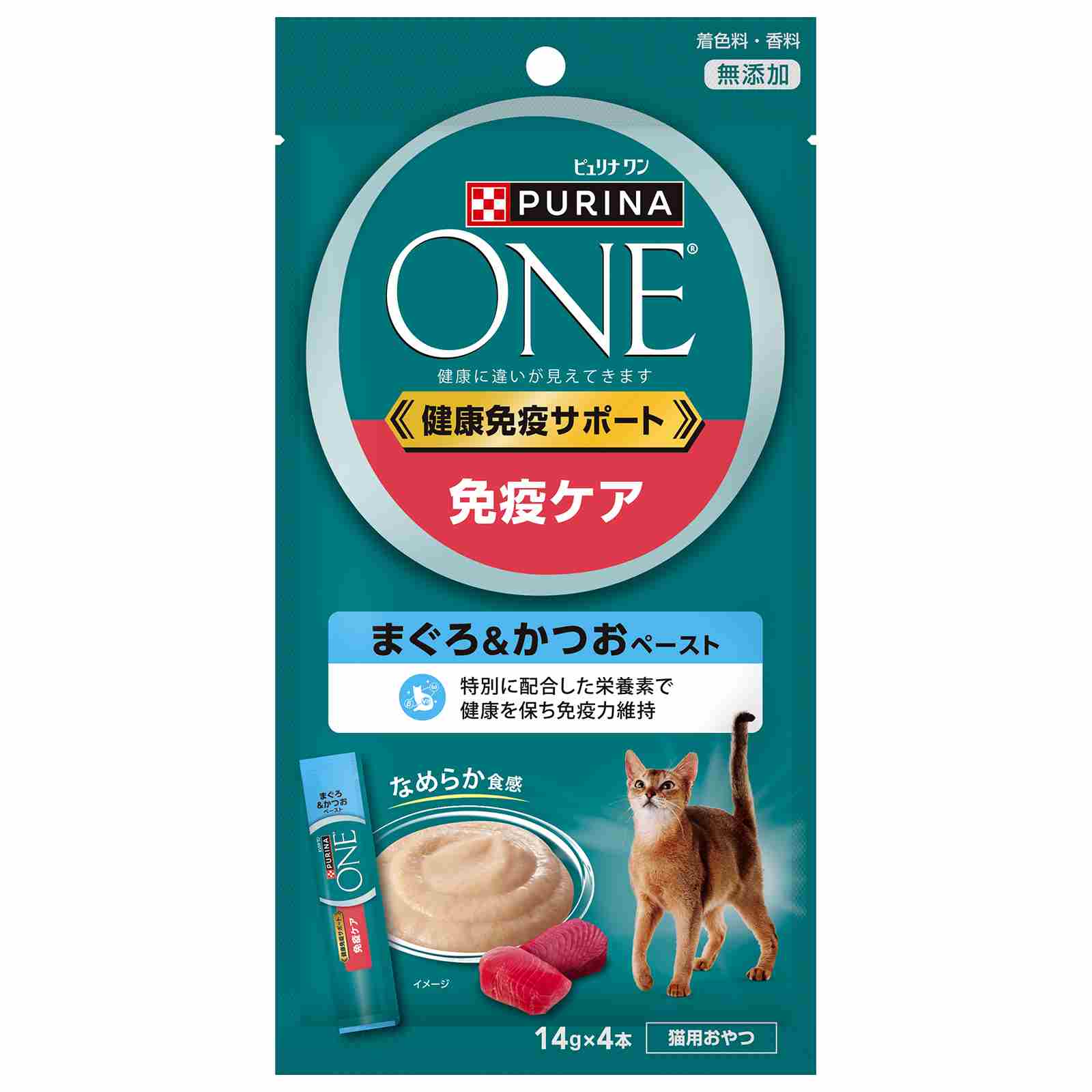 ピュリナワンキャット　おやつ　健康免疫サポート　免疫ケア　まぐろ＆かつおペースト 56g