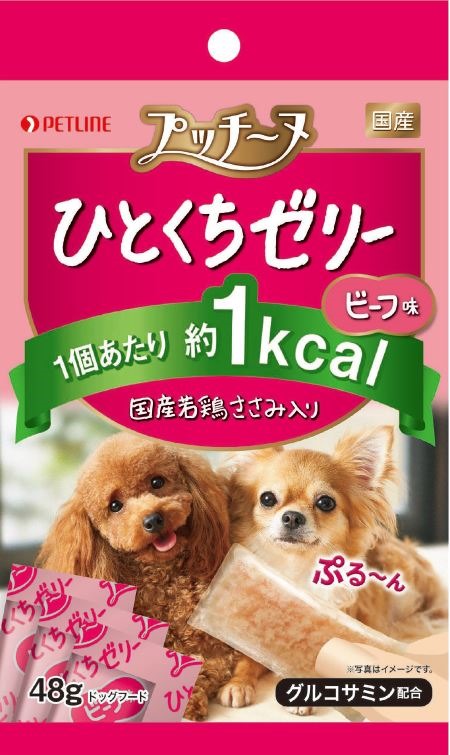 プッチーヌ ひとくちゼリー 国産若鶏ささみ入り ビーフ味 48g