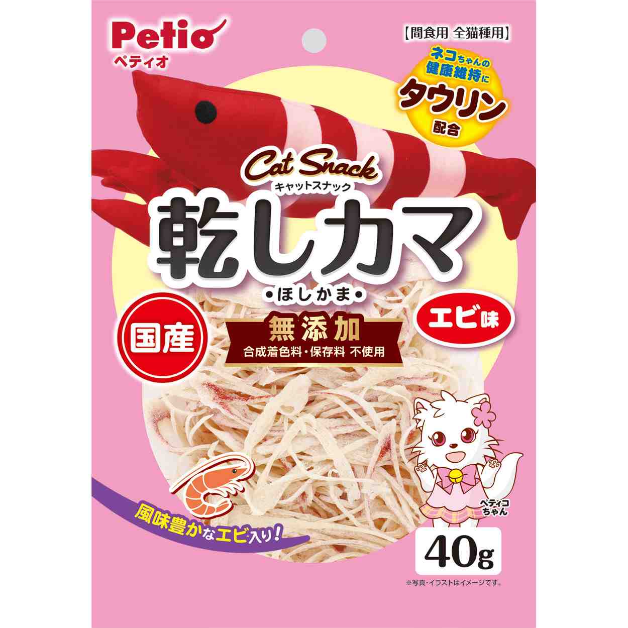 ペティオ キャットSNACK　乾しカマ　エビ味　40g