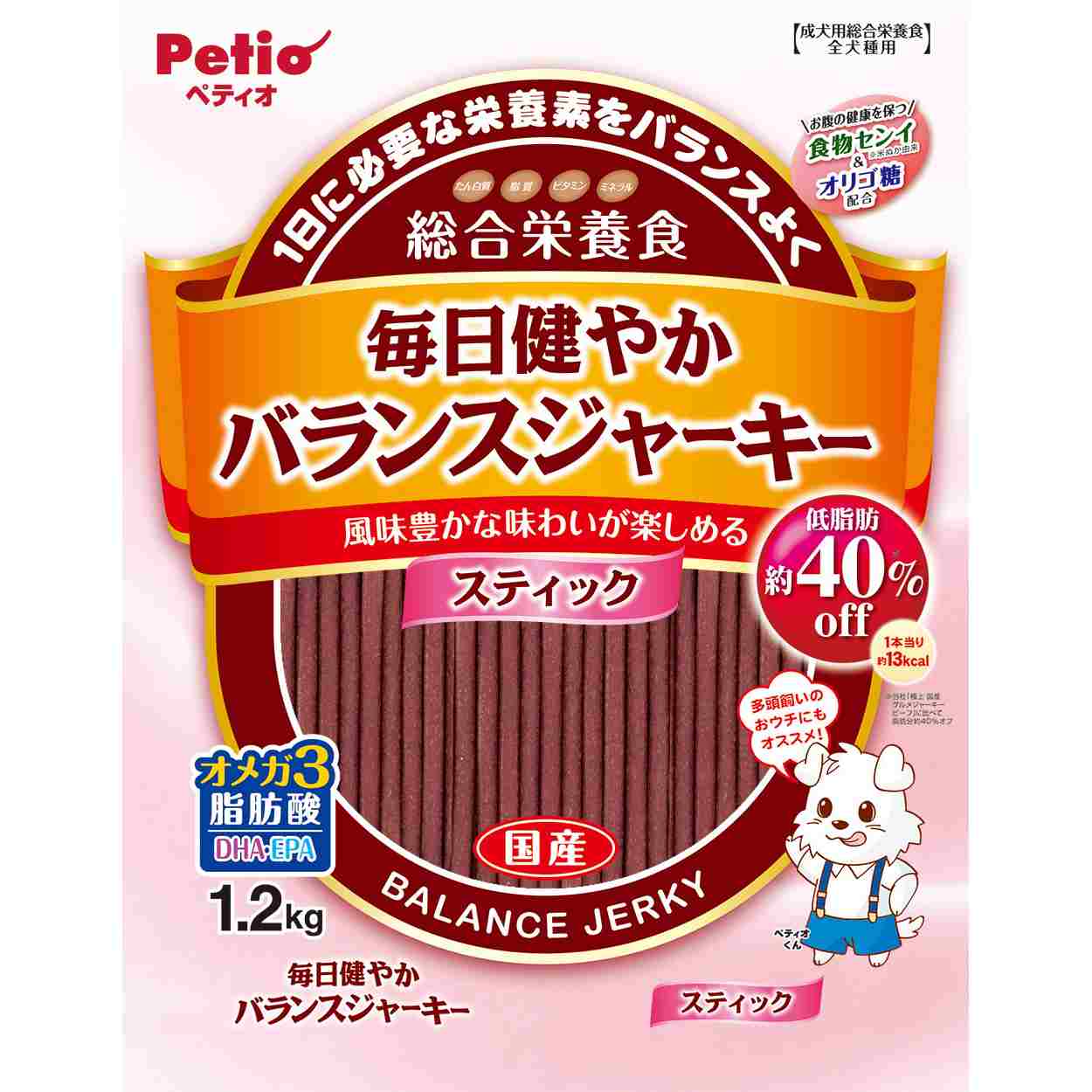 ペティオ 毎日健やかバランスジャーキー　スティック　1．2kg