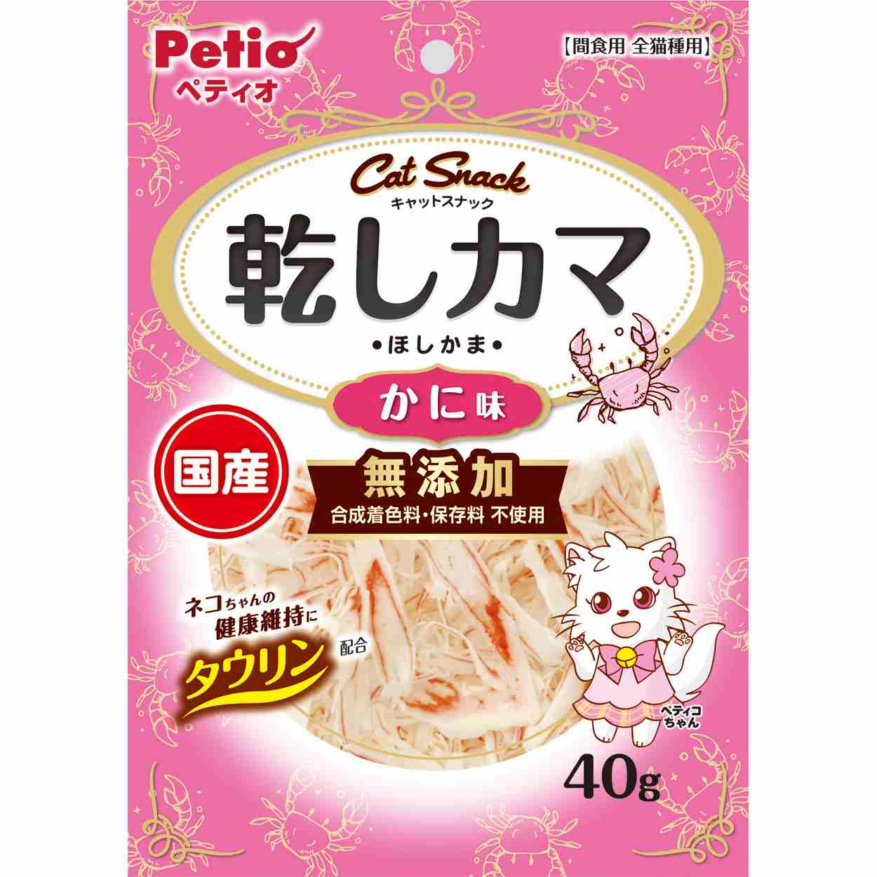 ペティオ キャットSNACK　乾しカマ　かに味　40g