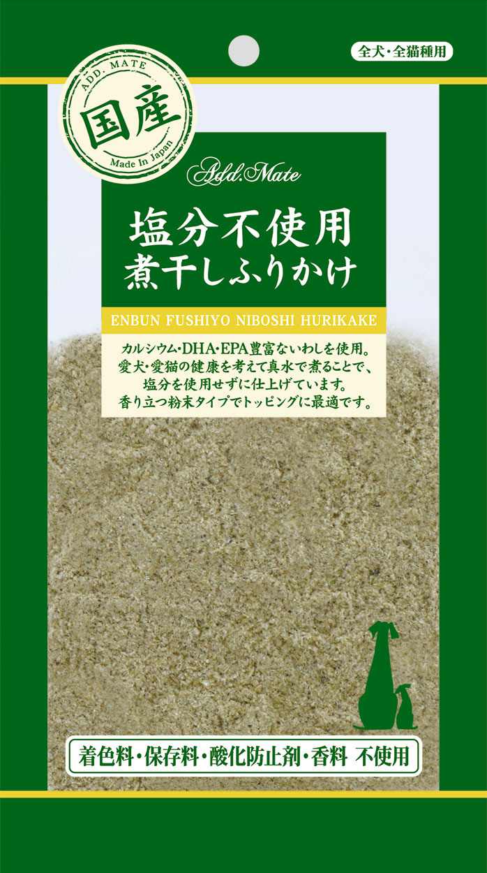 ADD．MATE食品 素材トリーツ　塩分不使用煮干し　ふりかけ 40g