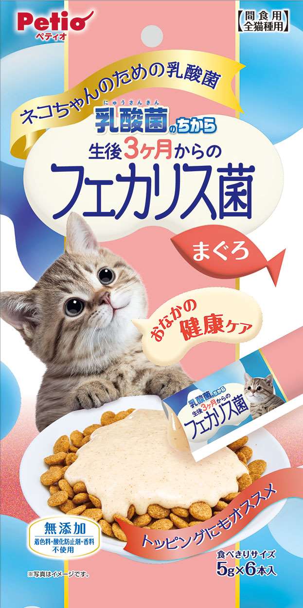 ペティオ ネコちゃんの　乳酸菌のちから　生後3ヶ月からのフェカリス菌　まぐろ 5g×6本入
