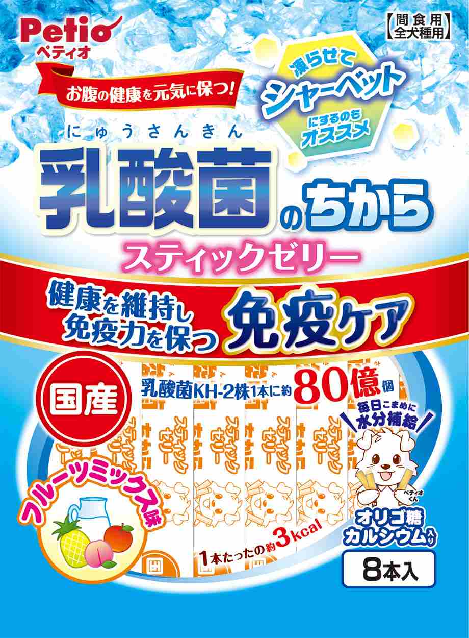 ペティオ 乳酸菌のちから　スティックゼリー　フルーツミックス味 8本入