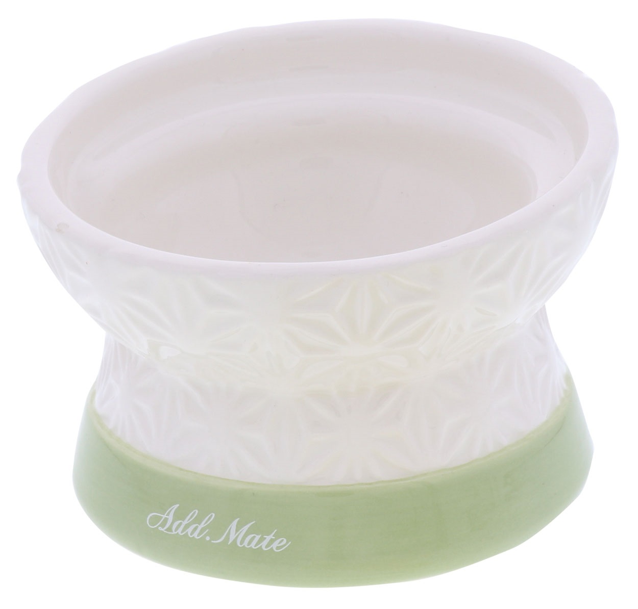 Add.Mete 猫用食器　フードがこぼれにくい脚付き陶器食器　ドライフード向き